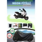 Cemku Shine Siyah Kilit Uyumlu Neon Fitilli Kymco Xciting 500 Uyumlu Motor Brandası - Siyah, Kilit Uyumlu