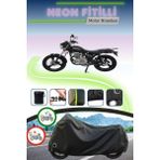 Cemku Shine Siyah Kilit Uyumlu Neon Fitilli Mondial 150 Mr Vulture Uyumlu Motor Brandası - Siyah, Kilit Uyumlu
