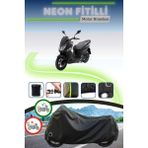 Cemku Shine Siyah Kilit Uyumlu Neon Fitilli Sym Jet 4 125 Uyumlu Motor Brandası - Siyah, Kilit Uyumlu