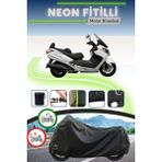 Cemku Shine Siyah Kilit Uyumlu Neon Fitilli Sym Maxi 400I Uyumlu Motor Brandası - Siyah, Kilit Uyumlu