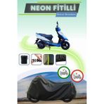 Cemku Shine Siyah Neon Fitilli Apachi Alfa 50 Uyumlu Motor Brandası - Siyah, Arka Çanta ve Kilit Uyumsuz
