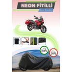 Cemku Shine Siyah Neon Fitilli Aprilia Caponord 1200 Abs Travel Pack Uyumlu Motor Brandası - Siyah, Arka Çanta ve Kilit Uyumsuz
