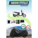Cemku Shine Siyah Neon Fitilli Arora Alfa 110 Uyumlu Motor Brandası - Siyah, Arka Çanta ve Kilit Uyumsuz