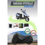 Cemku Shine Siyah Neon Fitilli Arora Ar 100-7 Special Alfa Uyumlu Motor Brandası - Siyah, Arka Çanta ve Kilit Uyumsuz