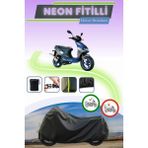Cemku Shine Siyah Neon Fitilli Kanuni Hussar 125 Uyumlu Motor Brandası - Siyah, Arka Çanta ve Kilit Uyumsuz