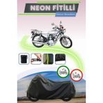 Cemku Shine Siyah Neon Fitilli Kuba Çita 100 Uyumlu Motor Brandası - Siyah, Arka Çanta ve Kilit Uyumsuz