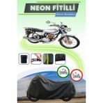 Cemku Shine Siyah Neon Fitilli Kuba Çita 100R Max Gold Uyumlu Motor Brandası - Siyah, Arka Çanta ve Kilit Uyumsuz