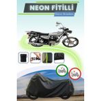 Cemku Shine Siyah Neon Fitilli Kuba Çita 180-FC Uyumlu Motor Brandası - Siyah, Arka Çanta ve Kilit Uyumsuz