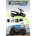Cemku Shine Siyah Neon Fitilli Kymco Downtown 300I Uyumlu Motor Brandası - Siyah, Arka Çanta ve Kilit Uyumsuz