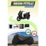 Cemku Shine Siyah Neon Fitilli Sym Jet 14 Evo 200 Plus Uyumlu Motor Brandası - Siyah, Arka Çanta ve Kilit Uyumsuz