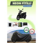 Cemku Shine Siyah Neon Fitilli Sym Symphony St 125 Uyumlu Motor Brandası - Siyah, Arka Çanta ve Kilit Uyumsuz