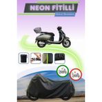 Cemku Shine Siyah Neon Fitilli Yuki Mojito 125 Uyumlu Motor Brandası - Siyah, Arka Çanta ve Kilit Uyumsuz