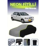 Cemku Siyah-Gri-Siyah [suzuki Alto V] Uyumlu Neon Fitilli Araba Brandası, Su ve Toz Geçirmez - Çift Renk