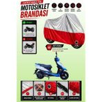Cemku Twin Üst Gri - Alt Kırmızı Apachi Alfa 50 Uyumlu Motor Brandası, Arka Çanta Uyumsuz - Gri - Kırmızı
