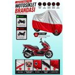 Cemku Twin Üst Gri - Alt Kırmızı Honda PCX125 Uyumlu Motor Brandası, Arka Çanta Uyumsuz - Gri - Kırmızı