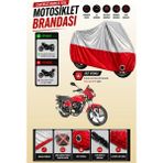Cemku Twin Üst Gri - Alt Kırmızı Kanuni Breton Sl 125 Uyumlu Motor Brandası, Arka Çanta Uyumsuz - Gri - Kırmızı