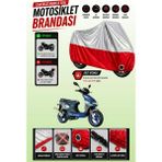 Cemku Twin Üst Gri - Alt Kırmızı Kanuni Hussar 125 Uyumlu Motor Brandası, Arka Çanta Uyumsuz - Gri - Kırmızı