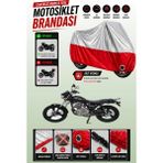 Cemku Twin Üst Gri - Alt Kırmızı Mondial 150 Mr Vulture Uyumlu Motor Brandası, Arka Çanta Uyumsuz - Gri - Kırmızı