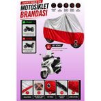 Cemku Twin Üst Gri - Alt Kırmızı Sym Gts 250I Uyumlu Motor Brandası, Arka Çanta Uyumsuz - Gri - Kırmızı