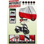 Cemku Twin Üst Gri - Alt Kırmızı Yamaha Tricity 125 Uyumlu Motor Brandası, Arka Çanta Uyumsuz - Gri - Kırmızı