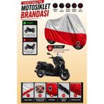 Cemku Twin Üst Gri - Alt Kırmızı Yamaha X-Max 250 Iron Max Abs Uyumlu Motor Brandası, Arka Çanta Uyumsuz - Gri - Kırmızı