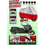 Cemku Twin Üst Gri - Alt Kırmızı Yamaha X-Max 250 Tech Max Uyumlu Motor Brandası, Arka Çanta Uyumsuz - Gri - Kırmızı