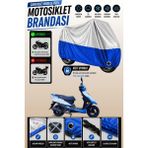 Cemku Twin Üst Gri - Alt Mavi Apachi Alfa 50 Uyumlu Motor Brandası, Arka Çanta Uyumsuz - Gri - Mavi