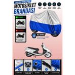 Cemku Twin Üst Gri - Alt Mavi Arora Alfa 110 Uyumlu Motor Brandası, Arka Çanta Uyumsuz - Gri - Mavi