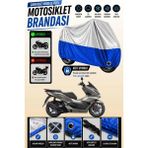 Cemku Twin Üst Gri - Alt Mavi Honda PCX150 Uyumlu Motor Brandası, Arka Çanta Uyumsuz - Gri - Mavi