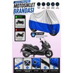 Cemku Twin Üst Gri - Alt Mavi Kymco Downtown 350I Abs Uyumlu Motor Brandası, Arka Çanta Uyumsuz - Gri - Mavi