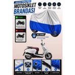 Cemku Twin Üst Gri - Alt Mavi Kymco Like 50 Uyumlu Motor Brandası, Arka Çanta Uyumsuz - Gri - Mavi