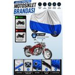 Cemku Twin Üst Gri - Alt Mavi Kymco Venox 250 Uyumlu Motor Brandası, Arka Çanta Uyumsuz - Gri - Mavi