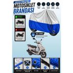 Cemku Twin Üst Gri - Alt Mavi Yamaha Cygnus L Uyumlu Motor Brandası, Arka Çanta Uyumsuz - Gri - Mavi