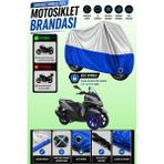Cemku Twin Üst Gri - Alt Mavi Yamaha Tricity 155 Uyumlu Motor Brandası, Arka Çanta Uyumsuz - Gri - Mavi