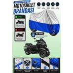 Cemku Twin Üst Gri - Alt Mavi Yamaha Tricity 300 Uyumlu Motor Brandası, Arka Çanta Uyumsuz - Gri - Mavi
