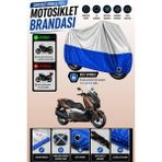 Cemku Twin Üst Gri - Alt Mavi Yamaha X-Max 300 Abs Uyumlu Motor Brandası, Arka Çanta Uyumsuz - Gri - Mavi