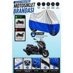 Cemku Twin Üst Gri - Alt Mavi Yamaha X-Max 400 Abs Uyumlu Motor Brandası, Arka Çanta Uyumsuz - Gri - Mavi