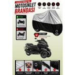 Cemku Twin Üst Gri - Alt Siyah Yamaha Tricity 300 Uyumlu Motor Brandası, Arka Çanta Uyumsuz - Gri - Siyah