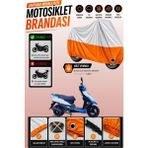 Cemku Twin Üst Gri - Alt Turuncu Apachi Alfa 50 Uyumlu Motor Brandası, Arka Çanta Uyumsuz - Gri - Turuncu