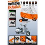 Cemku Twin Üst Gri - Alt Turuncu Aprilia Mojito 125 Custom Uyumlu Motor Brandası, Arka Çanta Uyumsuz - Gri - Turuncu