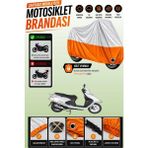 Cemku Twin Üst Gri - Alt Turuncu Arora Alfa 110 Uyumlu Motor Brandası, Arka Çanta Uyumsuz - Gri - Turuncu