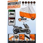 Cemku Twin Üst Gri - Alt Turuncu Honda PCX150 Uyumlu Motor Brandası, Arka Çanta Uyumsuz - Gri - Turuncu