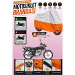 Cemku Twin Üst Gri - Alt Turuncu Kanuni Breton 125 Uyumlu Motor Brandası, Arka Çanta Uyumsuz - Gri - Turuncu