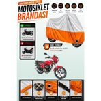 Cemku Twin Üst Gri - Alt Turuncu Kanuni Breton Sl 125 Uyumlu Motor Brandası, Arka Çanta Uyumsuz - Gri - Turuncu