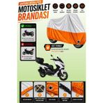 Cemku Twin Üst Gri - Alt Turuncu Kuba Chia 125 Uyumlu Motor Brandası, Arka Çanta Uyumsuz - Gri - Turuncu