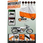 Cemku Twin Üst Gri - Alt Turuncu Kuba Çita 125R Max Gold Uyumlu Motor Brandası, Arka Çanta Uyumsuz - Gri - Turuncu
