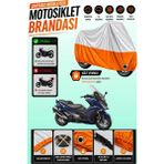 Cemku Twin Üst Gri - Alt Turuncu Kymco Ak 550 Uyumlu Motor Brandası, Arka Çanta Uyumsuz - Gri - Turuncu