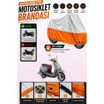 Cemku Twin Üst Gri - Alt Turuncu Kymco Like 125 Uyumlu Motor Brandası, Arka Çanta Uyumsuz - Gri - Turuncu