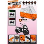 Cemku Twin Üst Gri - Alt Turuncu Yamaha Tricity 125 Uyumlu Motor Brandası, Arka Çanta Uyumsuz - Gri - Turuncu