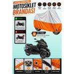 Cemku Twin Üst Gri - Alt Turuncu Yamaha Tricity 300 Uyumlu Motor Brandası, Arka Çanta Uyumsuz - Gri - Turuncu